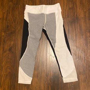 Black White Grey Colorblock Leggings Medium